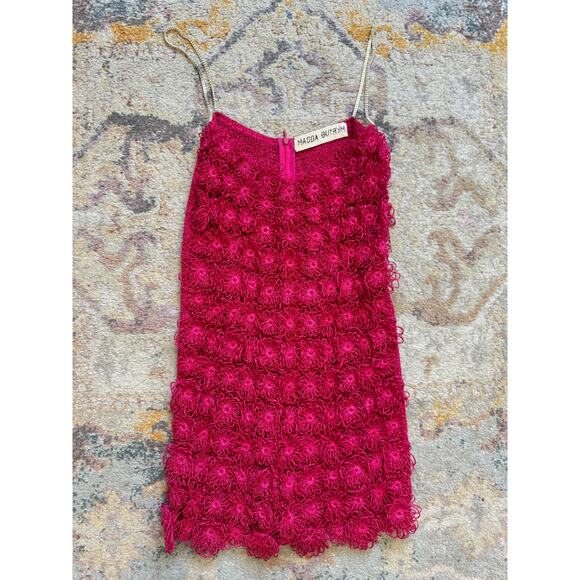 Magda Butrym Pink Crochet Flower Mini Shift Dress - Picture 8 of 16